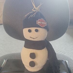 #9 Harley-Davidson Snowman Decor with Black Accents